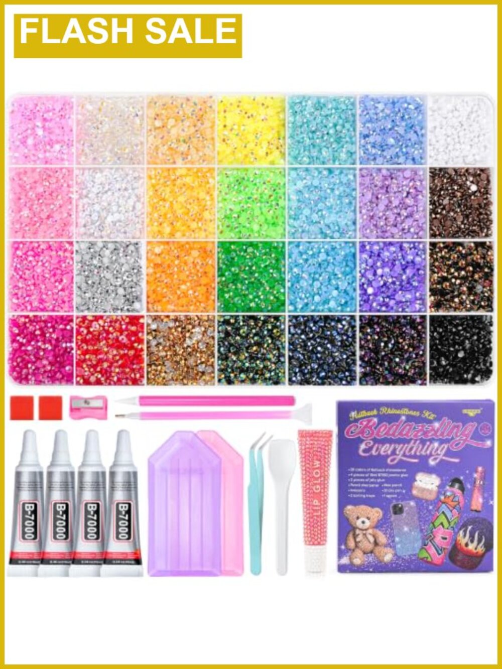 3mm Jelly Rhinestones 40000Pcs Bedazzling Kit 28 Colors Tools
